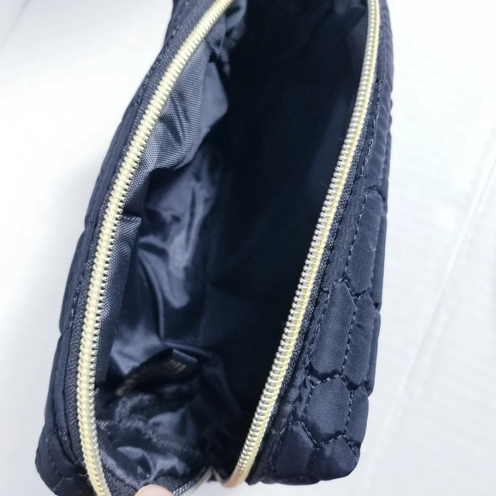 AIMEE KESTENBERG COSMETIC BAG BLACK WITH GOLD ZIPPER